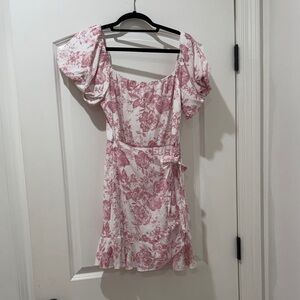 Trixxi Pink and White Floral Mini Dress